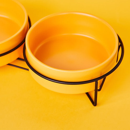 Ceramic Dog Bowls | Yellow