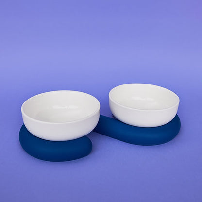 Post-modern europietiško dizaino dubenėliai, 300 ml + 300 ml, balta su mėlyna