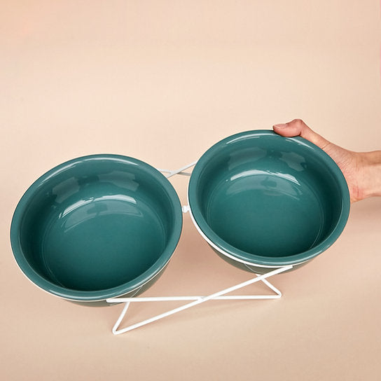 Keramische Hondenvoerbakken | Patina Groen