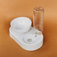 Dog Food Bowl with Bottle | White