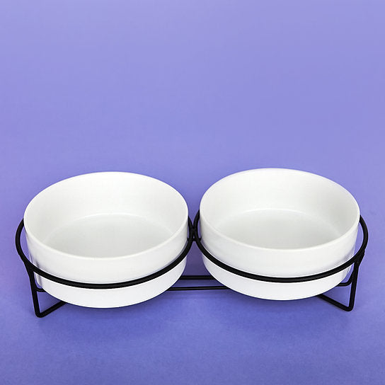 Ceramic Dog Bowls | White