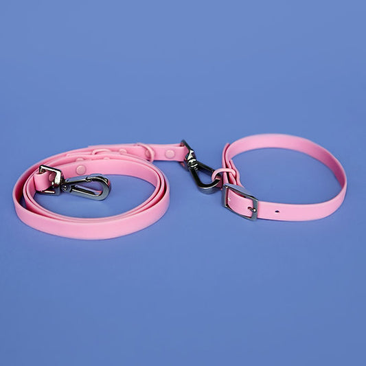 Waterproof Leash with Collar | Pink | S