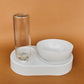 Dog Food Bowl with Bottle | White