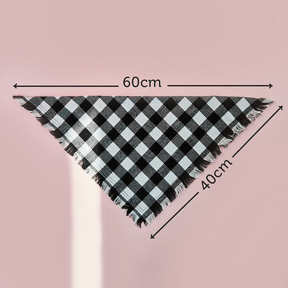 Triangle Cotton Dog Bandana | Black & White